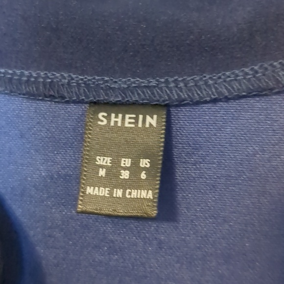 Navy Midi Dress Polka Dot Mesh Hem Detachable Belt Size M - Picture 6 of 15